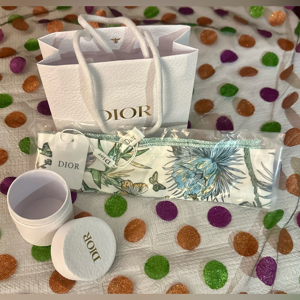 Dior Green Butterfly Twilly Scarf Gift Set GWP